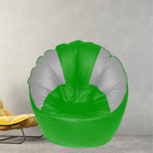 GUNJ Jumbo Sofa Mudhha Bean Bag Cover Without Beans (Green & White)
