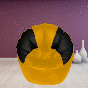 GUNJ Jumbo Sofa Mudhha Bean Bag Cover Without Beans (Yellow & Black)