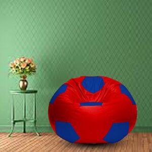 GUNJ 2XL Football Soccerati Bean Bag Cover Only (Body Fitter Bean Bag Cover Without Beans) (Blue ,Red)