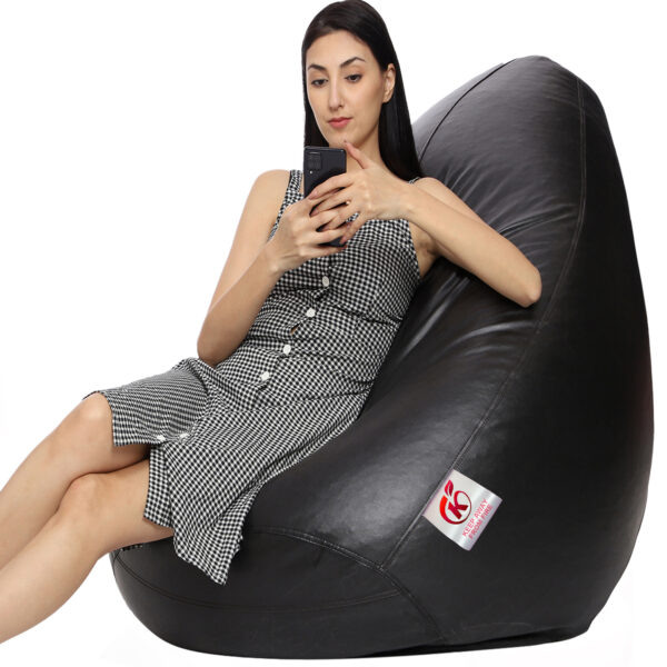 GUNJ 3XL Tear Drop Bean Bag Cover (Without Beans) (Black) - Image 2