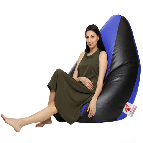 GUNJ 2XL Tear Drop Bean Bag Cover (Without Beans) (Black, Blue) - Image 3