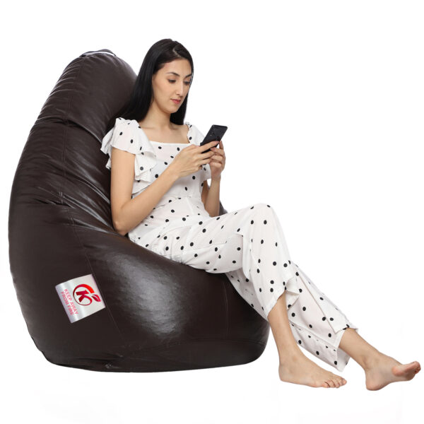 GUNJ XL Tear Drop Bean Bag Cover (Without Beans) (Brown) - Image 3