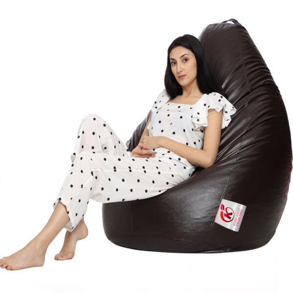 GUNJ XL Tear Drop Bean Bag Cover (Without Beans) (Brown) - Image 2