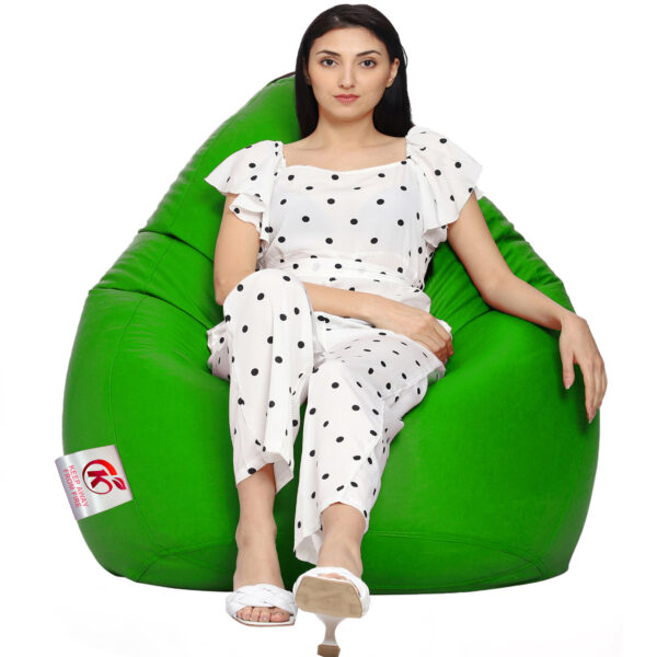 GUNJ 2XL Tear Drop Bean Bag Cover (Without Beans) (Green)