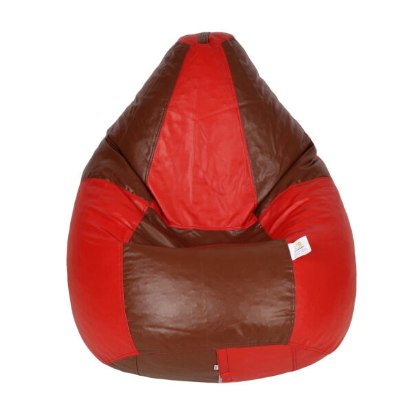 GUNJ XXL Tan & Red Tear Drop Bean Bag Cover (Without Beans) - Image 2