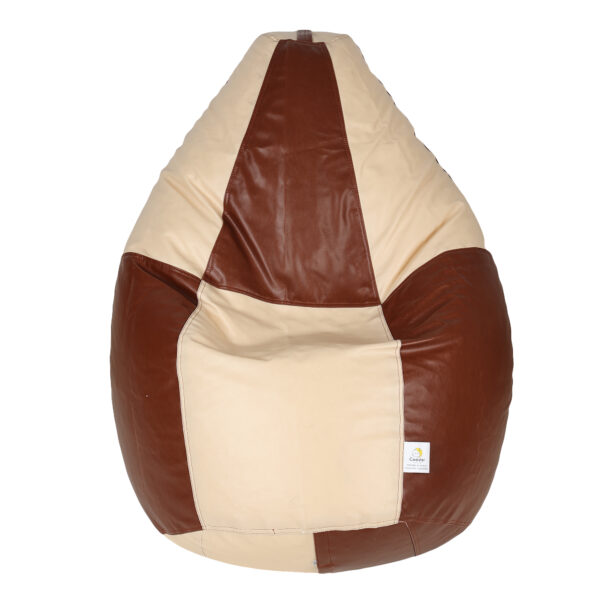 GUNJ XXXL Tan & Cream Tear Drop Bean Bag Cover (Without Beans) - Image 2