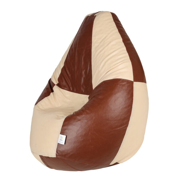 GUNJ XXXL Tan & Cream Tear Drop Bean Bag Cover (Without Beans) - Image 3