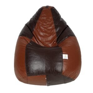 GUNJ XXXL Brown & Tan Tear Drop Bean Bag Cover (Without Beans)