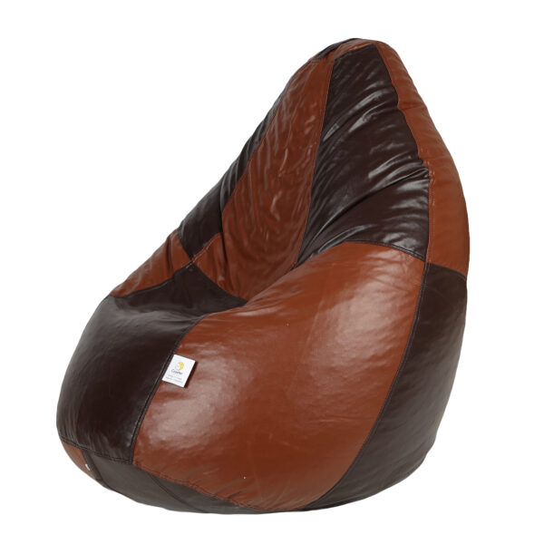 GUNJ XXXL Brown & Tan Tear Drop Bean Bag Cover (Without Beans) - Image 2
