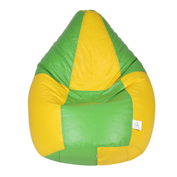 GUNJ XXXL Yellow & Green Tear Drop Bean Bag Cover (Without Beans) - Image 2