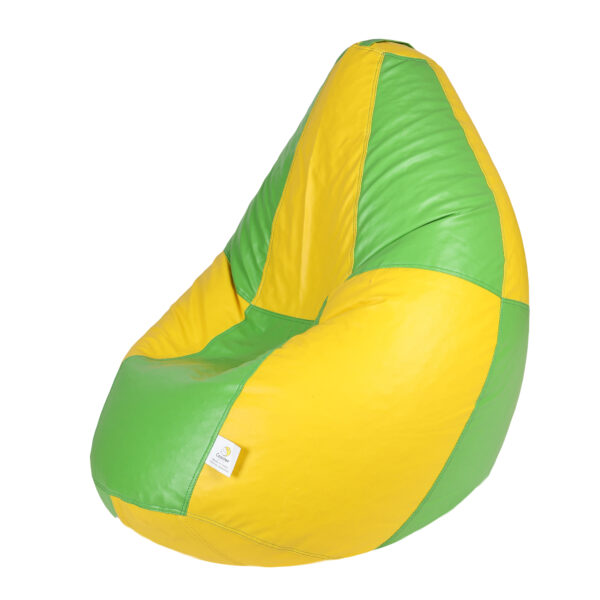 GUNJ XXXL Yellow & Green Tear Drop Bean Bag Cover (Without Beans) - Image 3