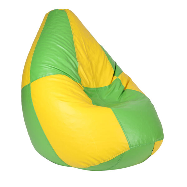 GUNJ XXXL Yellow & Green Tear Drop Bean Bag Cover (Without Beans) - Image 4