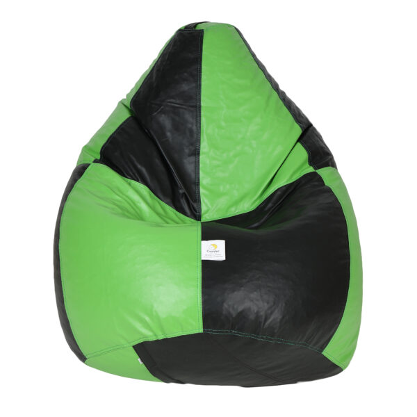 GUNJ XL Black & Green Tear Drop Bean Bag Cover (Without Beans) - Image 2