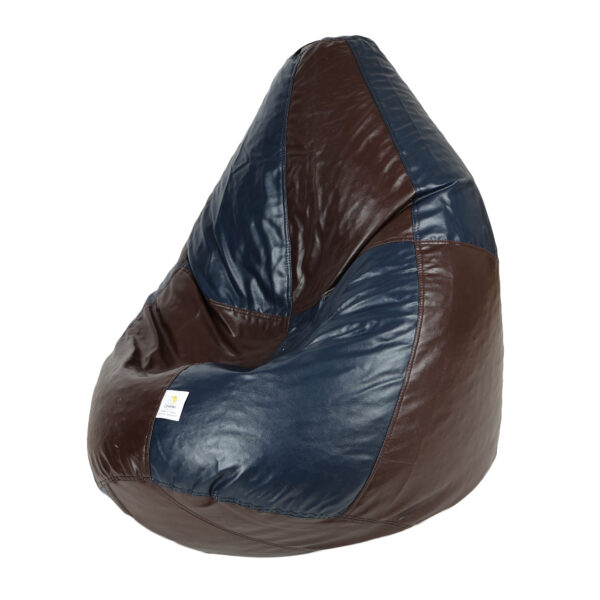 GUNJ XXXL Brown & Navy Tear Drop Bean Bag Cover (Without Beans) - Image 3