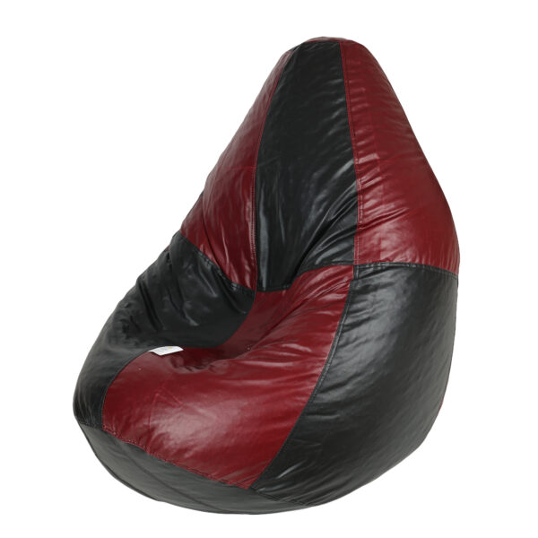 GUNJ XL Black & Maroon Tear Drop Bean Bag Cover (Without Beans) - Image 3