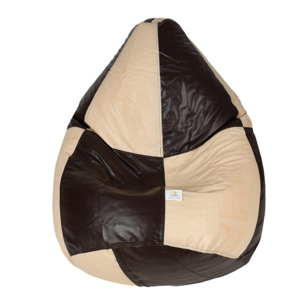 GUNJ XL Brown & CreamTear Drop Bean Bag Cover (Without Beans) - Image 2