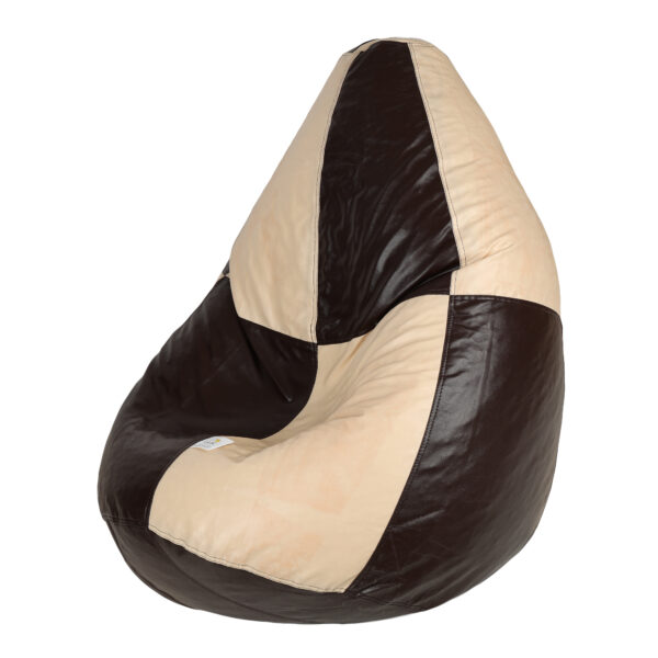 GUNJ XL Brown & CreamTear Drop Bean Bag Cover (Without Beans) - Image 3
