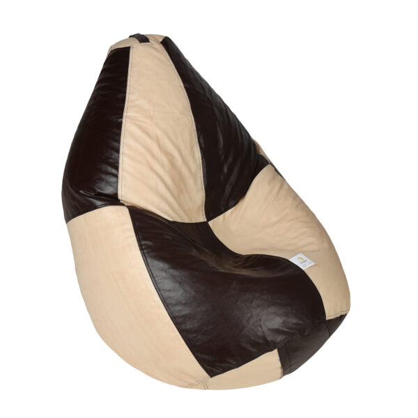 GUNJ XL Brown & CreamTear Drop Bean Bag Cover (Without Beans) - Image 4