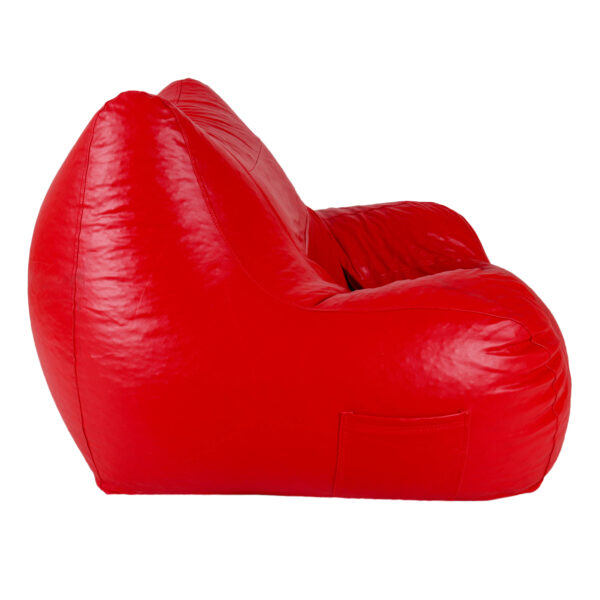 GUNJ Jumbo Arm Chair Bean Bag Cover (Without Beans) (Red) - Image 4