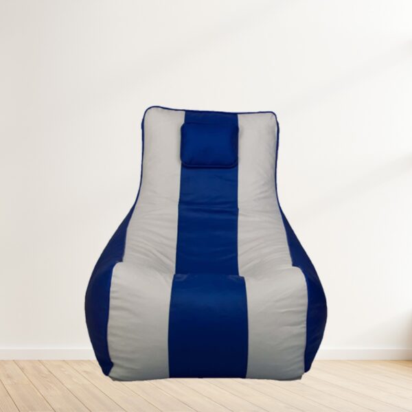 GUNJ Jumbo Lounger Bean Bag Cover (Without Beans) (Blue & White)