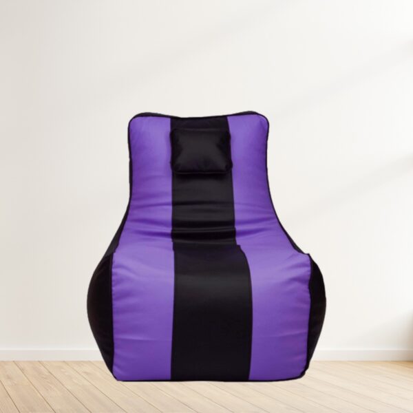 GUNJ Jumbo Lounger Bean Bag Cover (Without Beans) (Black & Purple)