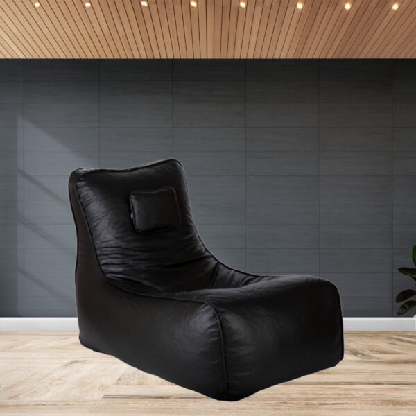 GUNJ Jumbo Lounger Bean Bag Cover (Without Beans) (Black)
