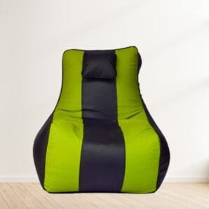 GUNJ Jumbo Lounger Bean Bag Cover (Without Beans) (Black & Green)