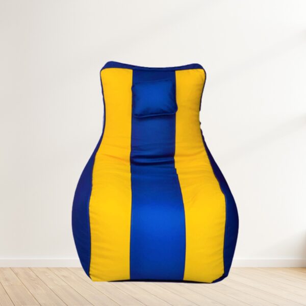 GUNJ Jumbo Lounger Bean Bag Cover (Without Beans) (Blue & Yellow)