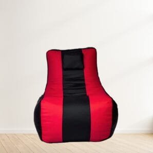 GUNJ Jumbo Lounger Bean Bag Cover (Without Beans) (Black & Pink)