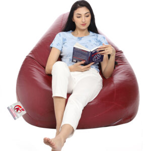 GUNJ 2XL Tear Drop Bean Bag Cover (Without Beans) (Maroon)