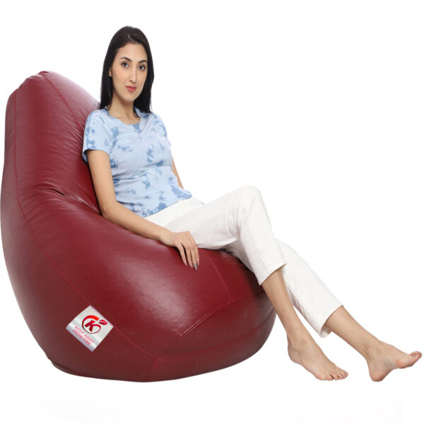 GUNJ XL Tear Drop Bean Bag Cover (Without Beans) (Maroon) - Image 3