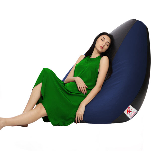 GUNJ 3XL Tear Drop Bean Bag Cover (Without Beans) (Black, Navy) - Image 2