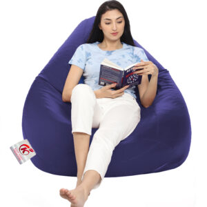 GUNJ 2XL Tear Drop Bean Bag Cover (without Beans) (Navy Blue)
