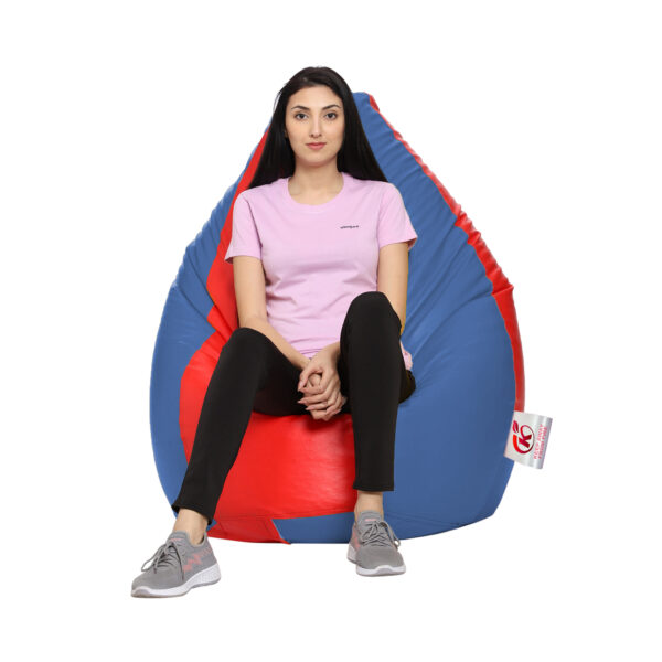 GUNJ 2XL Tear Drop Bean Bag Cover (Without Beans) (Blue, Red)