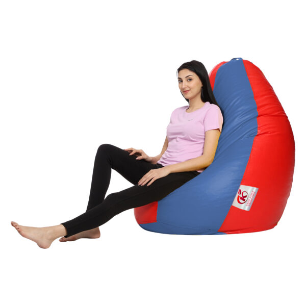 GUNJ 2XL Tear Drop Bean Bag Cover (Without Beans) (Blue, Red) - Image 2