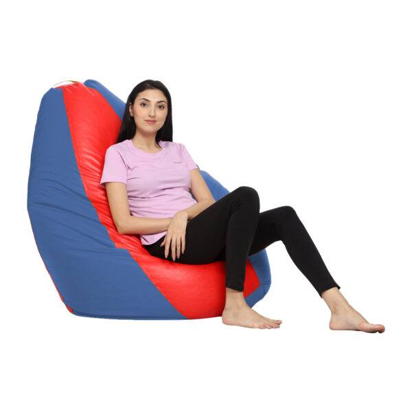 GUNJ 2XL Tear Drop Bean Bag Cover (Without Beans) (Blue, Red) - Image 3
