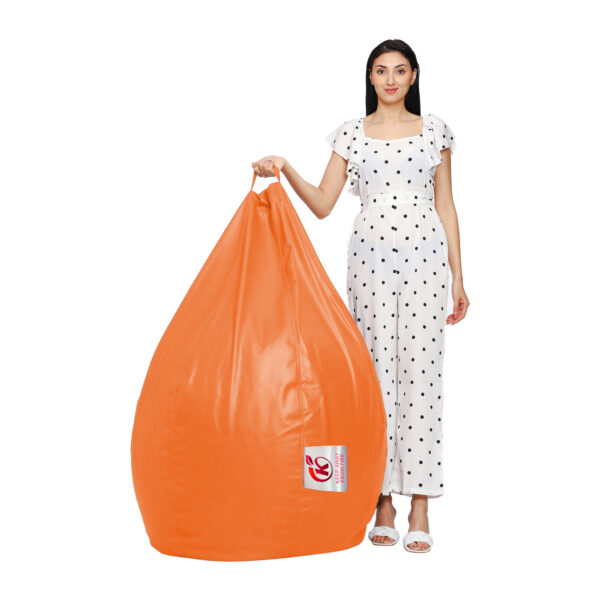 GUNJ 2XL Tear Drop Bean Bag Cover (Without Beans) (Orange) - Image 4