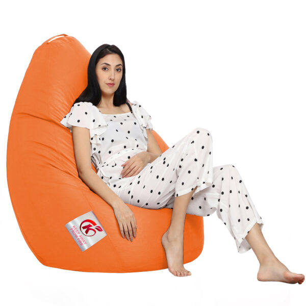 GUNJ 2XL Tear Drop Bean Bag Cover (Without Beans) (Orange) - Image 3