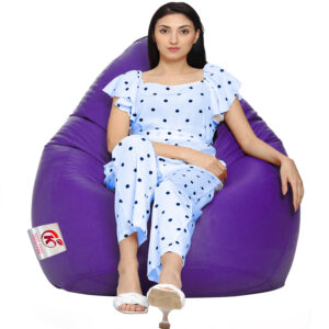 GUNJ 2XL Tear Drop Bean Bag Cover (Without Beans) (Purple)