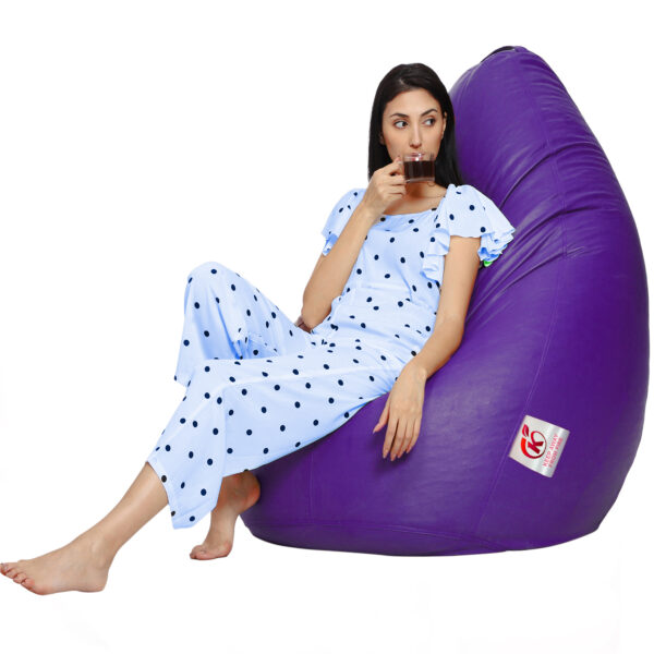 GUNJ XL Tear Drop Bean Bag Cover (Without Beans) (Purple) - Image 3