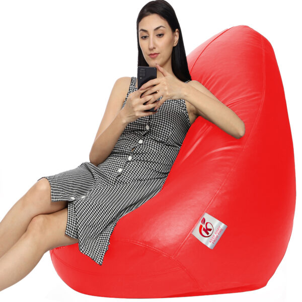 GUNJ XL Tear Drop Bean Bag Cover (Without Beans) (Red) - Image 2