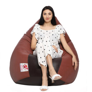 GUNJ 2XL Tear Drop Bean Bag Cover (Without Beans) (Brown, Tan)