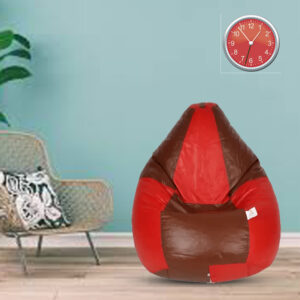 GUNJ XXXL Tan & Red Tear Drop Bean Bag Cover (Without Beans)
