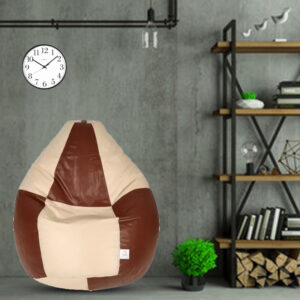 GUNJ XXXL Tan & Cream Tear Drop Bean Bag Cover (Without Beans)