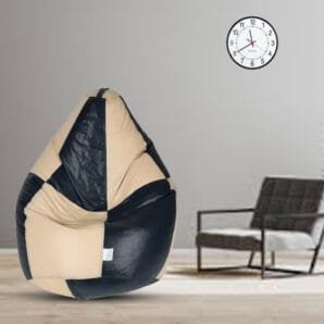 GUNJ XXXL Navy & Cream Tear Drop Bean Bag Cover (Without Beans)