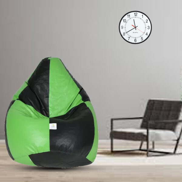 GUNJ XL Black & Green Tear Drop Bean Bag Cover (Without Beans)