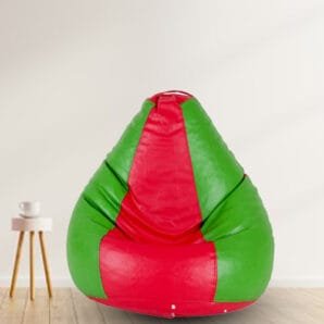GUNJ 2XL Tear Drop Bean Bag Cover (without Beans) (Pink, Green)