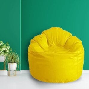 GUNJ Jumbo Sofa Mudhha Bean Bag Cover Without Beans (Yellow)