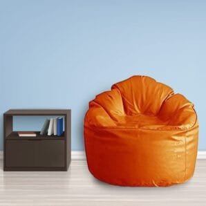GUNJ Jumbo Sofa Mudhha Bean Bag Cover Without Beans (Orange)