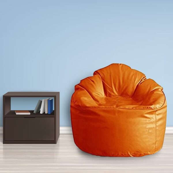 GUNJ Jumbo Sofa Mudhha Bean Bag Cover Without Beans (Orange)